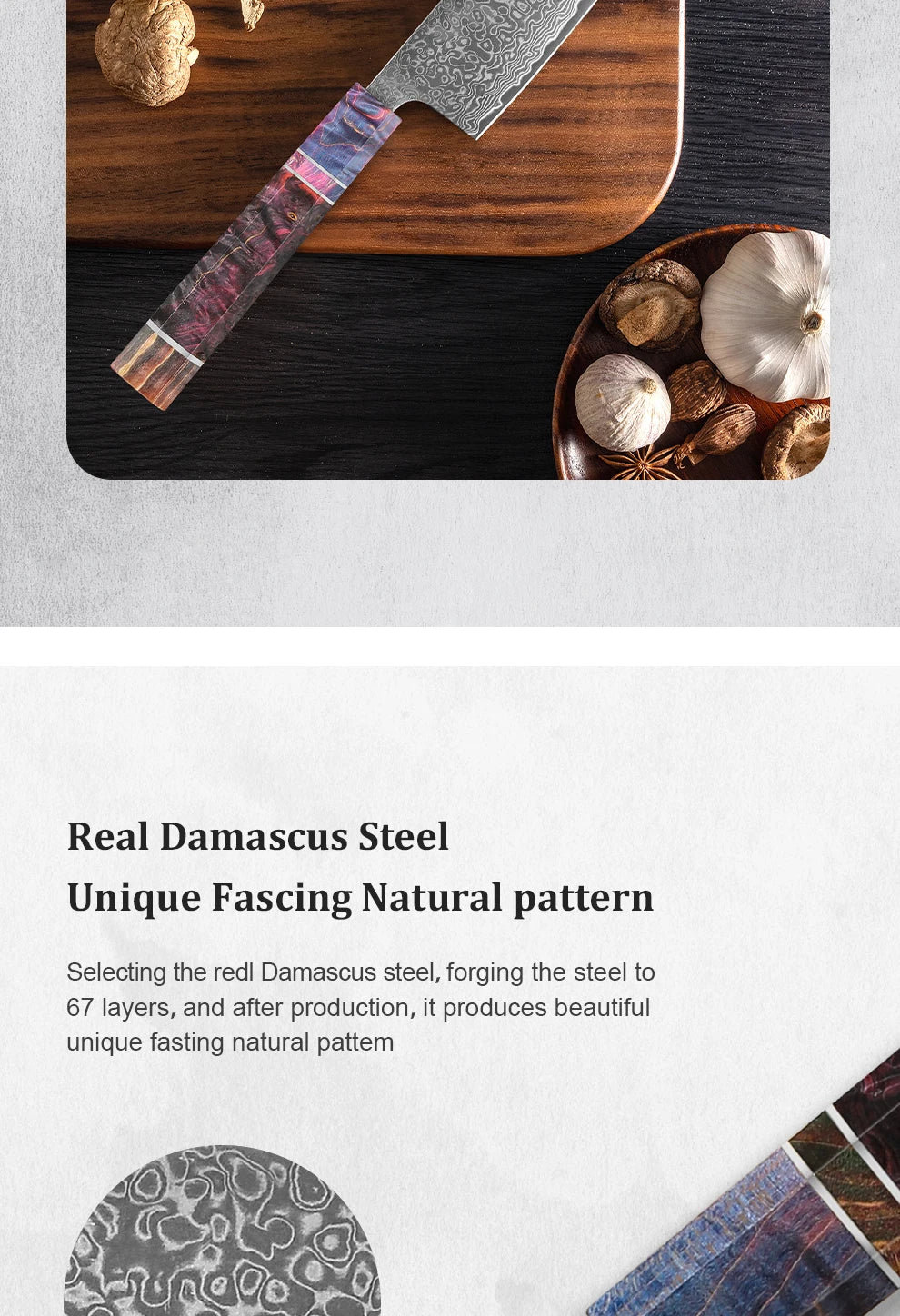 1-5 PCS Kitchen Knife set Damascus Steel Japanese chef Knife Santoku Knife Nakiri Knife kiritsuke knife Stable wood Handle