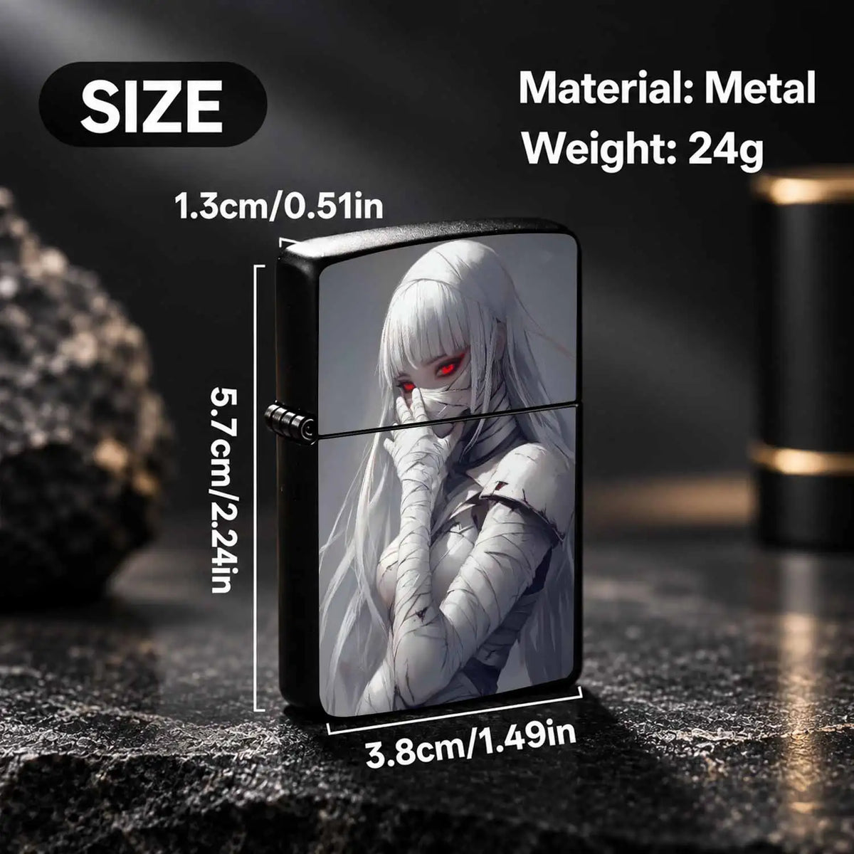 Stylish Anime Bandage Girl Red Eyes Themed Portable Igniter, Creative Two-Dimensional Art Sense Exquisite Daily Carry Item, Perfect For Gifting Self Use In Various Scenarios Like Gathering Outdoor Trip, High Recognition Uniqu