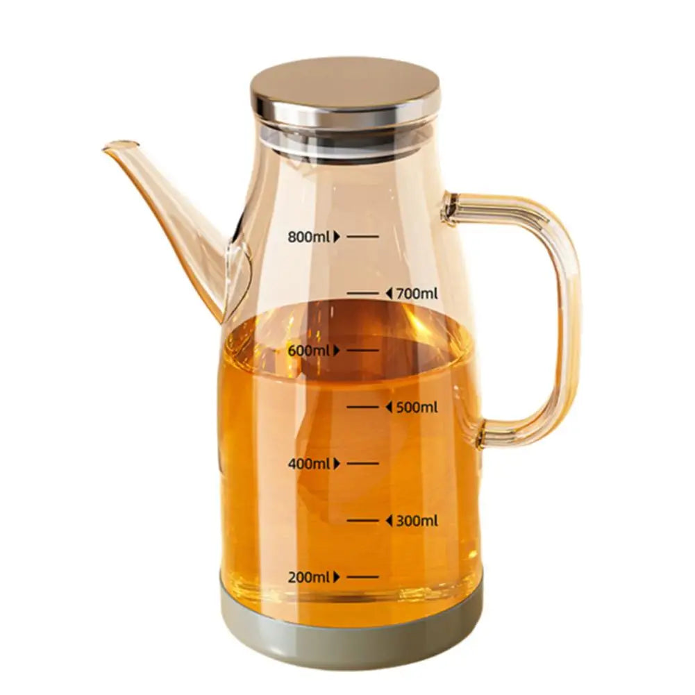 600/800/1000ml Oil Bottle Kitchen Glass Oil Pot Large Capacity Leak-Proof Pour Soy Vinegar Tank Oil Dispenser Kitchen Tools