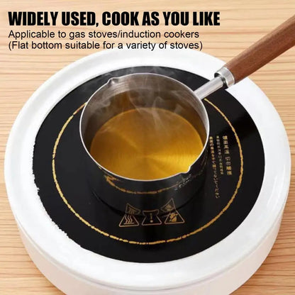125ml/250ml Induction Sauce Pan Stainless Steel Hot Oil Pot Milk Pan Small Saucepan with Ergonomic Handle