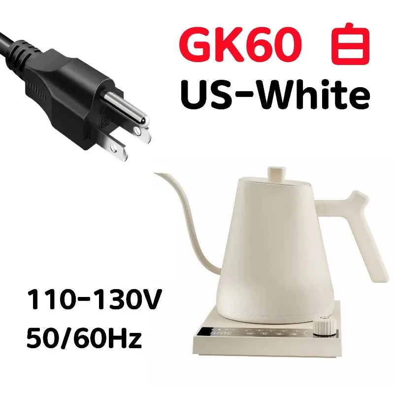 110V 220V 1000W Premium Stainless Steel Ultra-Fast Hot Water Boiler 40-100℃ 600ML Electric Gooseneck Pour Over Coffee Kettle