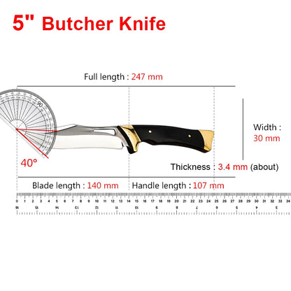 Stainless Steel Professional Butcher Knife Boning Utility Knife Kitchen Forged Handmade Knife Wooden Handle Kitchen Accessories