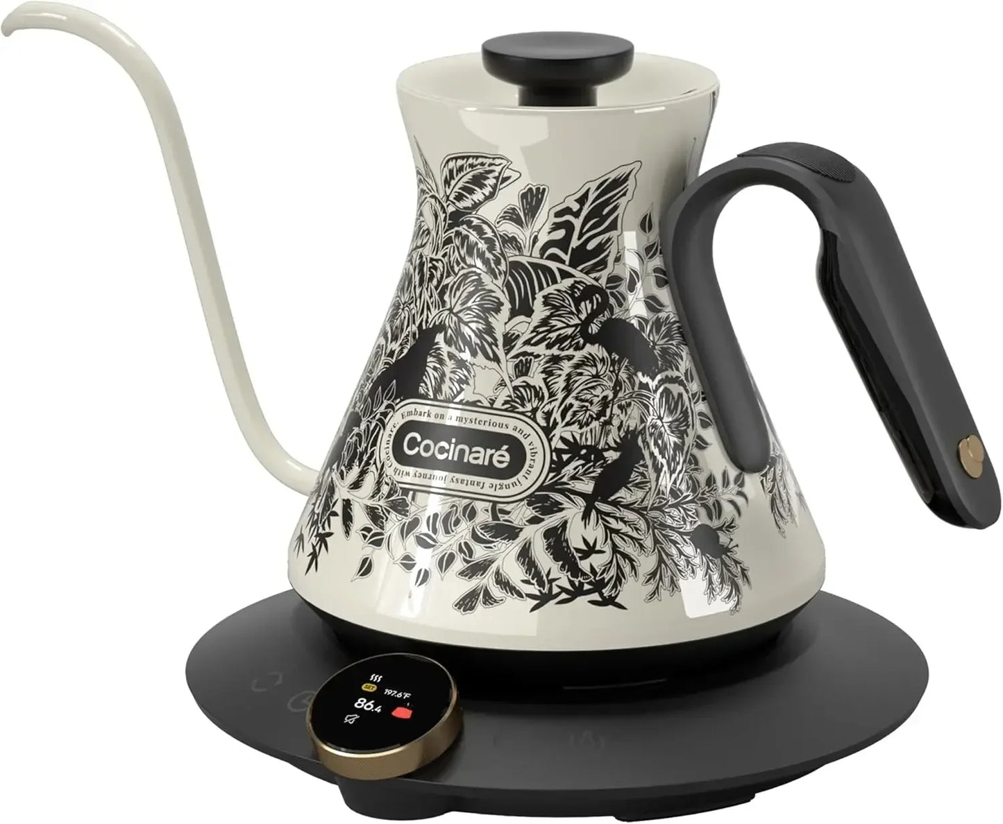 FLOW M6 Pro Electric Gooseneck Kettle with Color-Changing Design, ±0.5℉ Temperature Control for Pour-over Coffee & Tea, Stainles
