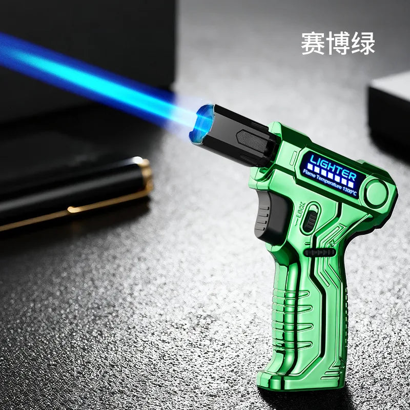 1300° High Temperature Windproof Flame Welding Gun Butane Gas Lighter Safety Lock Fire Switch Kitchen Cigar USB Electric Lighter