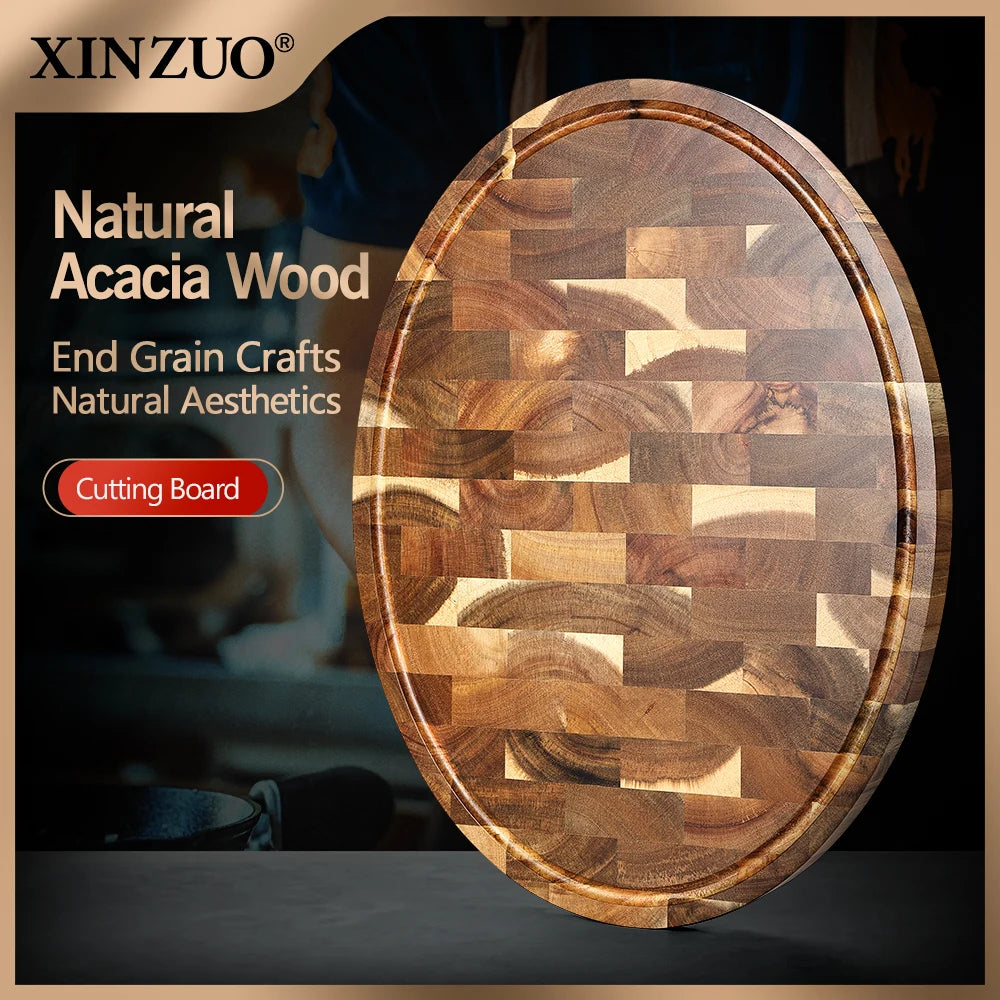 XINZUO Acacia Wood Cutting Board Cut Bread Fruit Meat Quality Kitchen Wooden Chopping Blocks Non-slip Kitchen Tools