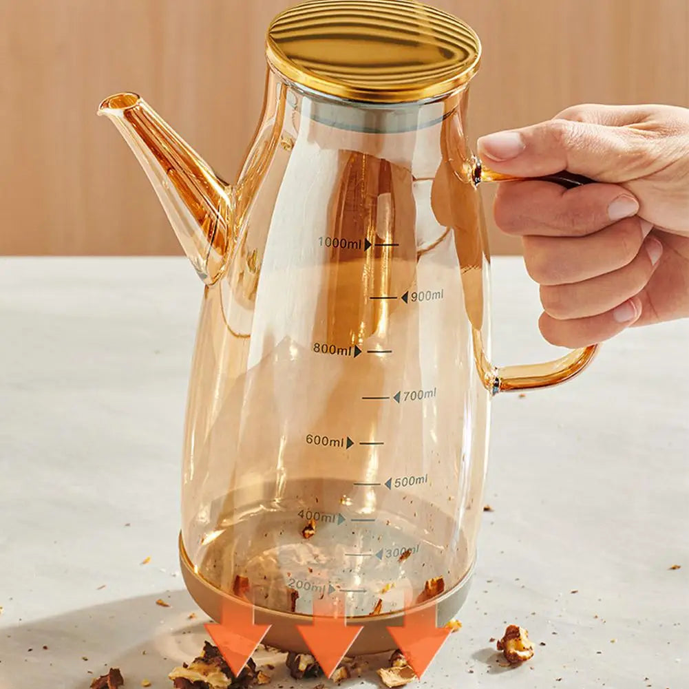 600/800/1000ml Oil Bottle Kitchen Glass Oil Pot Large Capacity Leak-Proof Pour Soy Vinegar Tank Oil Dispenser Kitchen Tools