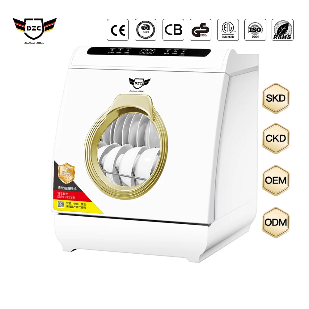 Q8-Max Household Free-installation Mini Dish Washing Portable Automatic  Freestanding Electronic Dishwasher Machine Home 8 Sets