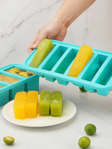 1PC 2/4/6Grid Silicone Freezer Mold with Lid Refrigerated Food Storage Box Food Box Ice Tray Mold Ice Box Fresh-keeping Box