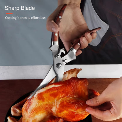 1PC，Multi-Functional Kitchen Scissors Chicken Bone Scissors Non-Slip Handle Chicken Wings Fish BBQ Scissors Kitchen Stuff