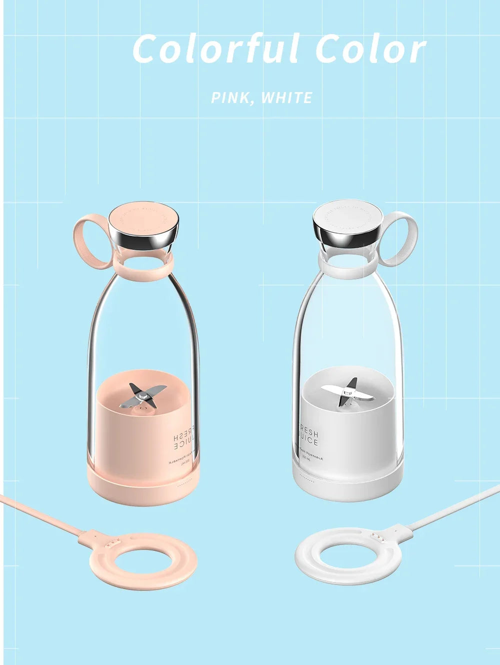 Portable Mini Blender Electric Juicer Fruit Smoothies Mixer Usb Magnetic Charging Multifunctional Juice Maker Machine Blender