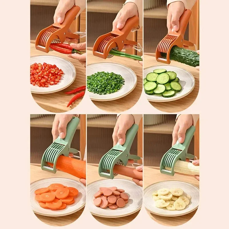 HooFun Kitchen Tools Stainless Steel Vegetable and Fruit Slicer Multi Functional Salad Slicer Kitchen Accessories