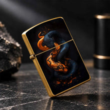 Creative Dual Snake Lighter Dark Bright Orange Contrast Art Texture Ornament Portable Atmosphere Accessory Practical Gift For Home Outdoor Gatherings Friends A Humorous And Interesting Lighter