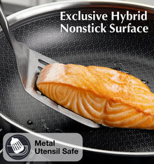 KOCH SYSTEME CS Hybrid Nonstick Stainless Steel Pan, 10 Inch Tri-Ply Stainless Steel Frying Pan with Honeycomb Interior