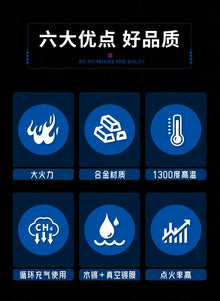 New Powerful Metal Gas Lighter Windproof Kitchen Cooking Torch Flame Jet Barbecue Smoking Accessories Cigar Lighters Men's Gift