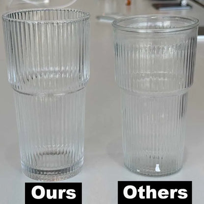 600ML Stripe Glass Coffee Cup With Lid and Without Cover Straw Transparent Drinking Glasses for Juice Iced Coffee Mugs Drinkware