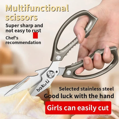 Japanese High-Carbon Steel Poultry Shears - Heavy Duty Kitchen Scissors for Chicken, Meat, Seafood & Bones