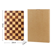 1 Pc End Grain Cutting Board Heavy Duty Rubber Wood Chopping Board Flippable Serving Board For Meat Bread Fruits Vegetable JT549