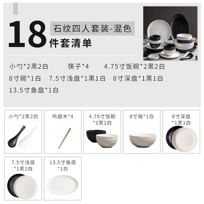 CiHui LIFE Premium Dishes New Tableware Set Household Ceramic Bowl Set Light Luxury 2023