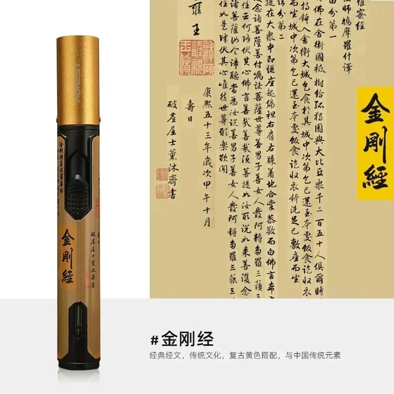 HONEST Metal Windproof Inflatable Lighter Pen Torch Jet Flame Butane Lighter Kitchen Barbecue Candle Camping Men's Small Tool