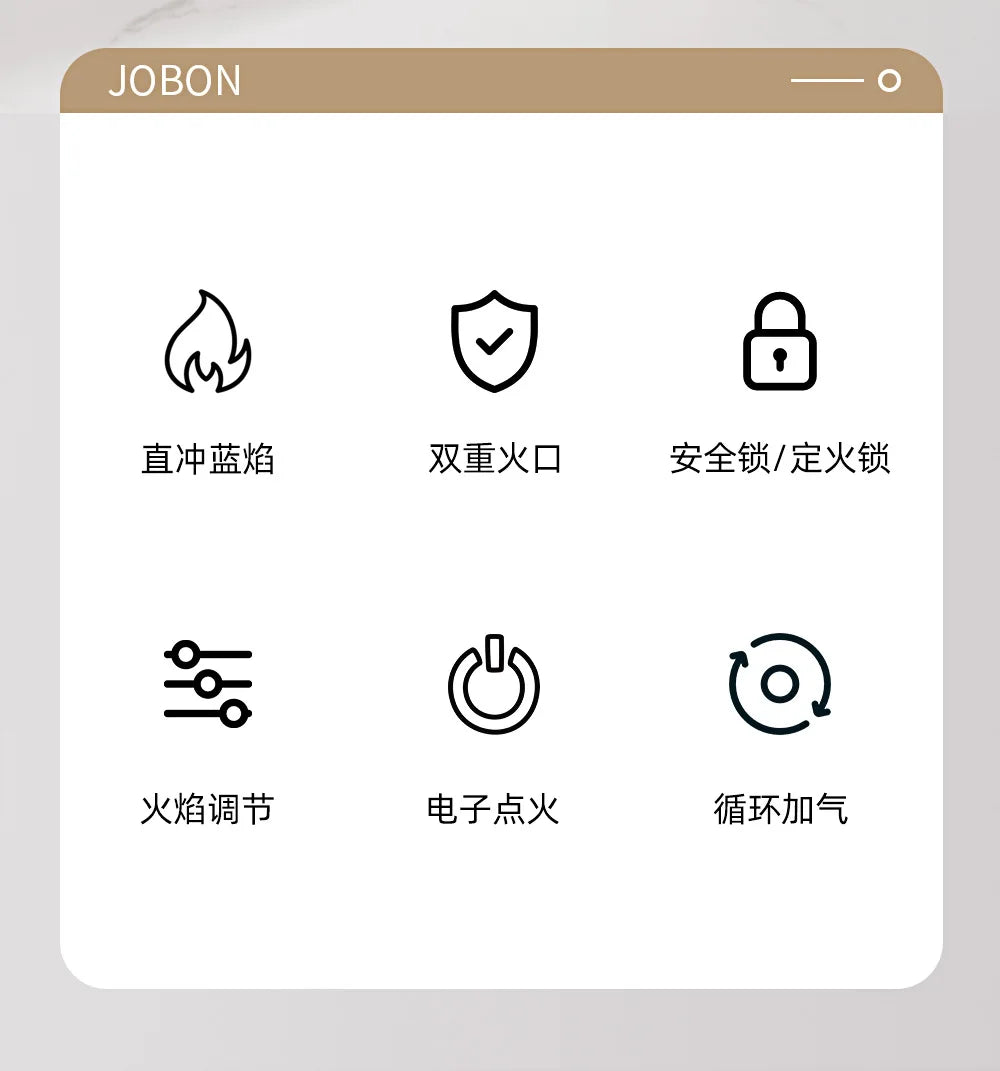 JOBON Metal Windproof Cigar Lighter Camping Kitchen BBQ Baking Tool Welding Gun Turbine Torch Lighters smoke accesoires
