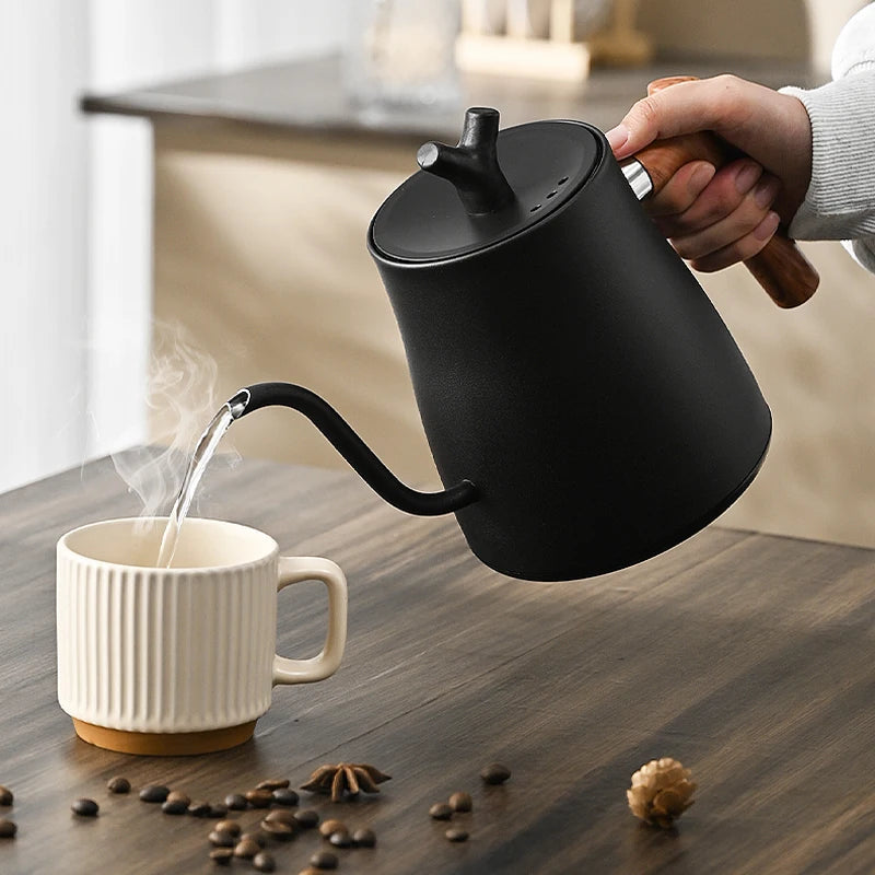 1L 1000W Gooseneck Electric Kettle Smart Teapot with Temperature Control for Precision Hand Brew Coffee Pouring Pot