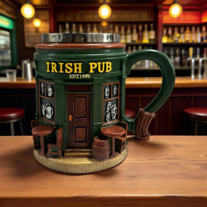 Novelty Irish Pub Design Coffee Mug Vintage Bar Style Cup for Daily & Gift Use