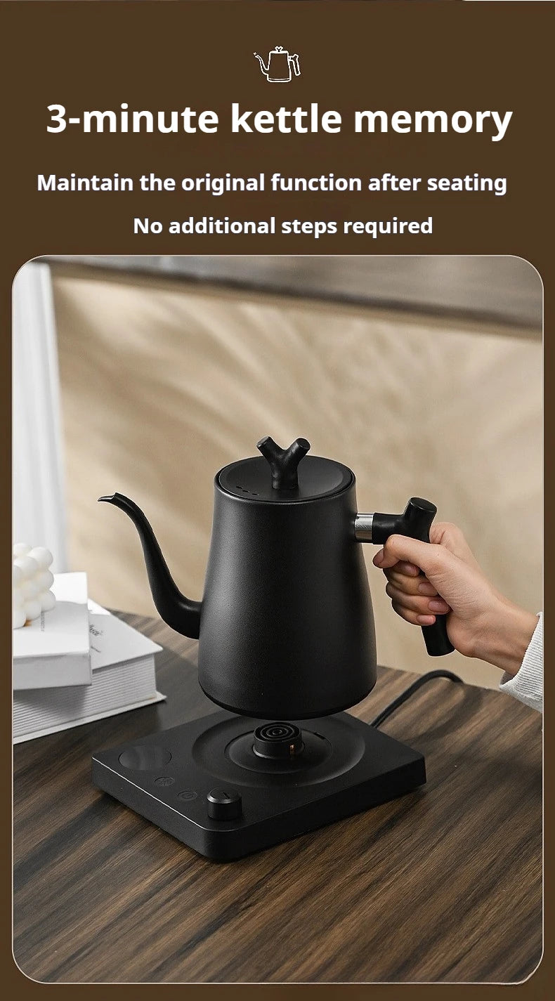1L1000ML Smart Temperature Control Kettle - Auto Shut-Off & Boil-Dry Protection - Stainless Steel Pour-Over Coffee & Tea