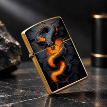 Lava Glow Serpent Pattern Lighter, Cool Cracked Magma Snake Design Portable Igniter, Stylish Dark Aesthetic Accessory For Daily Use, Party, Outdoor Camping, Gifting To Friends And Family, Unique Eye-Catching Decorative Practi