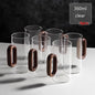 2/4/6pcs Glass Mug With Wooden Handle Heat-resistant Teacup Set Transparent Breakfast Milk Juice Cup Home Party Drinkware