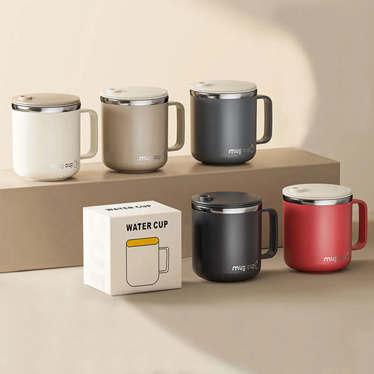 400ML Insulated Coffee Mug With Lid 304 Stainless Steel Double Wall Water Cup Sealed Milk Coffee Cup Student Adult Drinkware