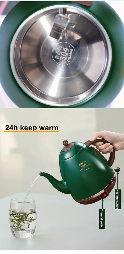 1500ml Electric Kettle Household Quick Boiling Kettle Long Spout Tea Kettle Retro Automatic Thermos Kettle Kitchen Tool 220V