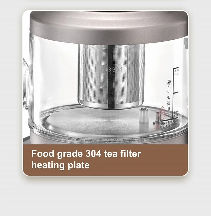 1350W Electric Kettle Fully Auto Bottom Pumping Quick Boiling Kettle Tea Maker Office Glass Temperature Control Teapot 1000ml