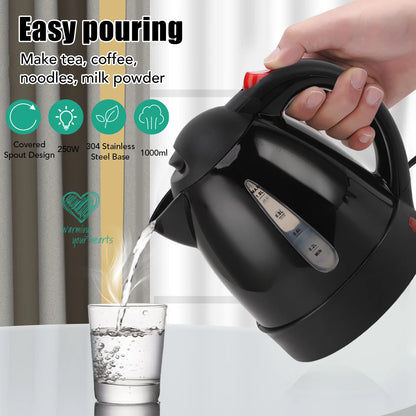 250W Portable Car Electric Kettle with Cigarette Lighter Road Trip 24V Truck Heated Water Tea Coffee Kettle Auto Shut Off 1000ml