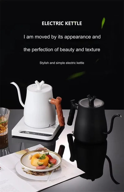 TINSOL 1L Electric Gooseneck Kettle, Manual Brewing Coffee Pot, Smart Teapot, Temperature Control Kettle, 1200W Fast Heating