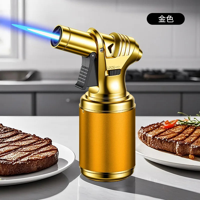 Large-capacity Air Chamber Handheld High-temperature Spray Gun, Inflatable Windproof Lighter, Cigar Barbecue Baking Igniter