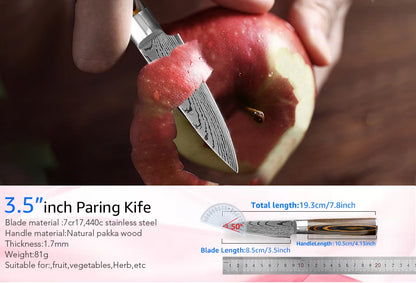 Kitchen Knife Set Professional Chef Knife 7CR17 Germany Stainless Steel Damascus Laser Meat Cleaver Slicing Santoku Cutter Tools