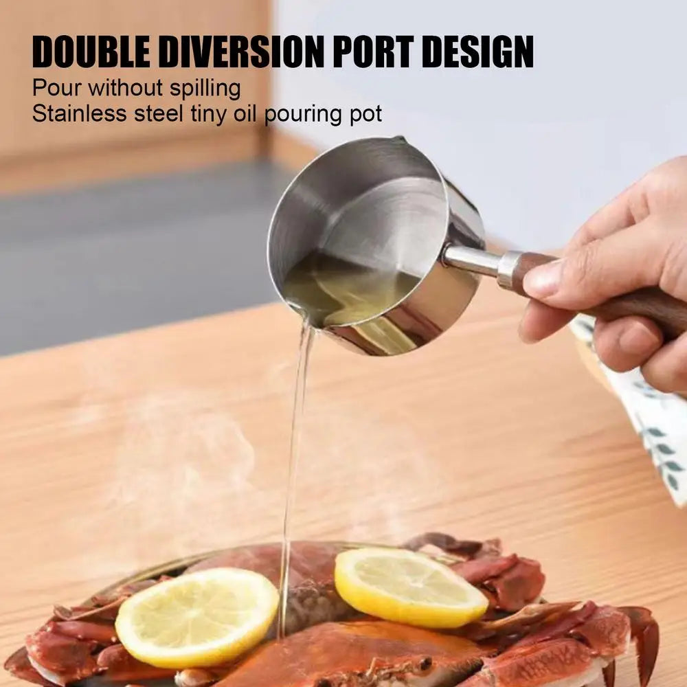 125ml/250ml Induction Sauce Pan Stainless Steel Hot Oil Pot Milk Pan Small Saucepan with Ergonomic Handle