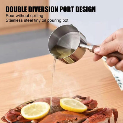125ml/250ml Induction Sauce Pan Stainless Steel Hot Oil Pot Milk Pan Small Saucepan with Ergonomic Handle