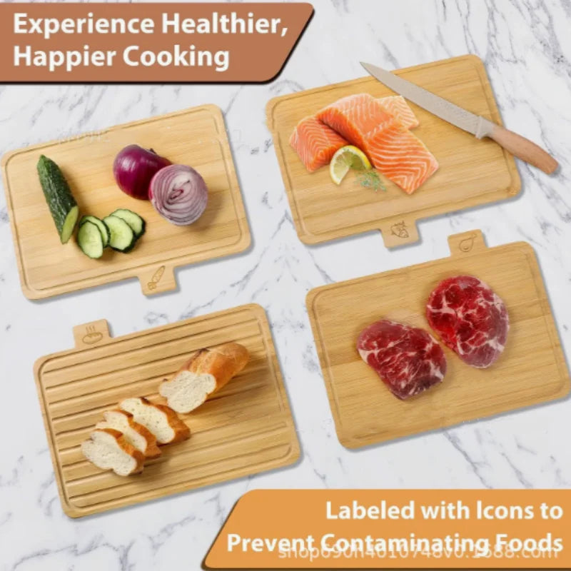 4PCS Wood Cutting Board Set for Baking Bread Cuting Fruit Vegetable Chees Kitchen & Charcuterie Available on Both Sides