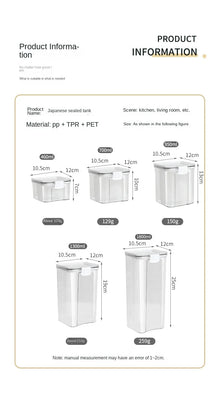 1-5PCS Sealed Jars Large Capacity Waterproof Transparent Scene Kitchen Candy Dried Grain Storage With Lid Fridge Storage Tank