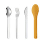 3pcs/set With Silicone Case Travel Cutlery Set Rust-proof Reusable Flatware Set 304 Stainless Steel Mirror Polished