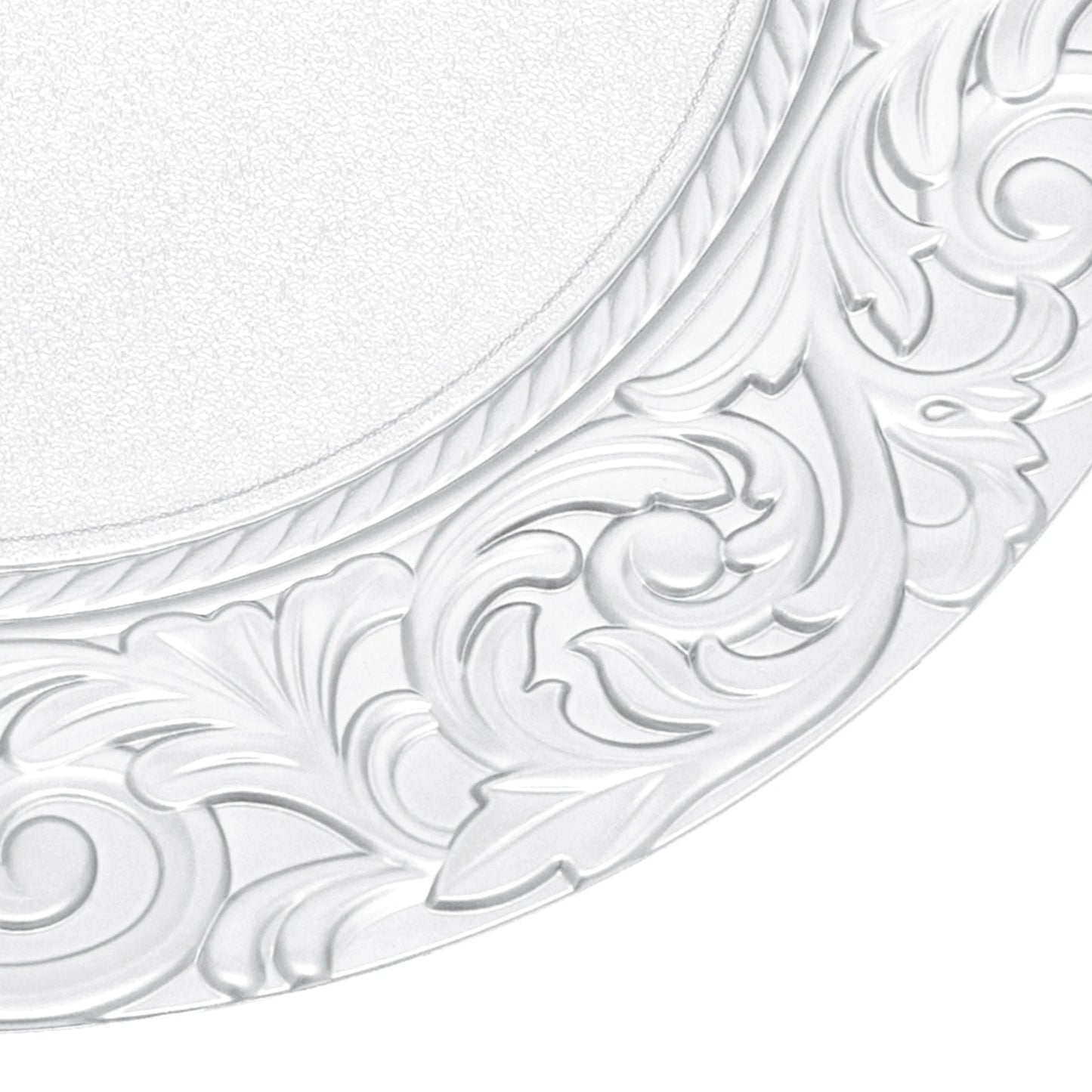 100 Pcs Silver Round Charger Plates Set, Reusable Serving Plates Disposable Platters for Wedding Party Banquets Picnics