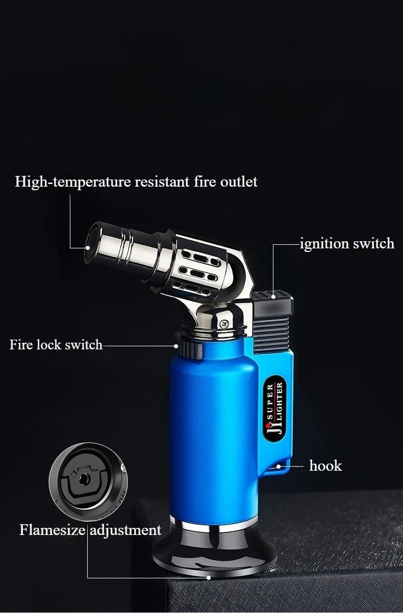 Butane Torch Gas Lighter Metal Windproof Portable Flamethrower Outdoor BBQ Cooking High Flame Welding Torch Ciagr Ignition Tool