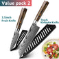 Kitchen Knife Set Professional Chef Knife 7CR17 Germany Stainless Steel Damascus Laser Meat Cleaver Slicing Santoku Cutter Tools