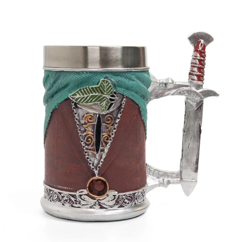 Retro Coffee Cup Lord Rings Sword Mug Rare Large Capacity Stainless Steel Thermal Cups Creative Beer Mug Bar Tea Tools Medieval