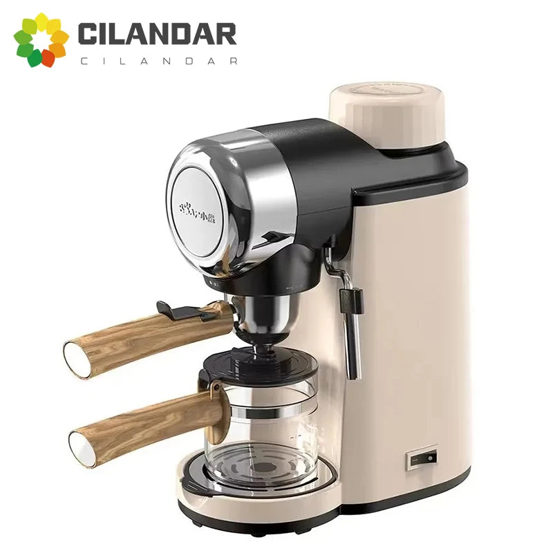 Espresso Coffee Machine with Steam Milk Frother, Semi-Automatic Coffee Maker 240ml 800W for Home Cappuccino Latte