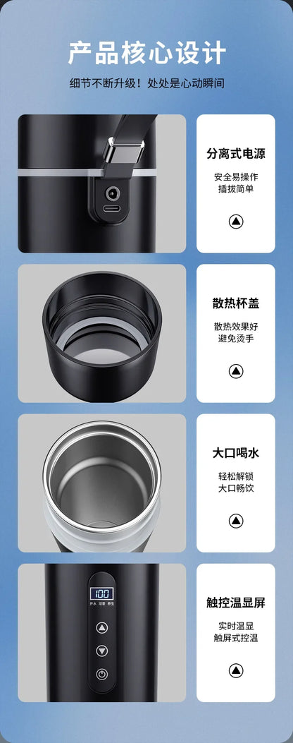 Durable Car Boiling Cup  12v24v Universal Usb Thermal Insulation Integrated Size Truck Heating Boiling Cup