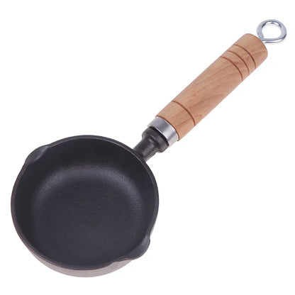 1PC 12CM Cast Iron Mini Egg Frying Pan With Pour Spout Nonstick Milk Pan Butter Melting Pot Gas Stove Induction Cooker Universal