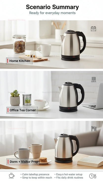 2.0L Smart Kettles Large Capacity Electric Kettle 304 Stainless Steel Durable Portable Water Boiler Pot Fast Boil Quickly Kettle