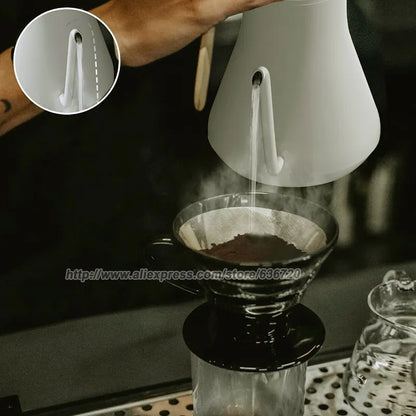 Electric Gooseneck Kettle - Pour-Over Coffee and Tea Kettle - Quick Heating Electric Kettles for Boiling Water - Matte White